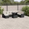 vidaXL 9 Piece Garden Sofa Set with Cushions Black Poly Rattan