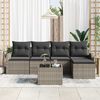 vidaXL Sofa Set with Cushion with Storage 6 pcs Grey Poly Rattan