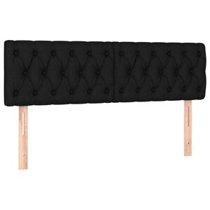 vidaXL Headboards Black 144x7x78/88 cm Fabric