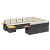vidaXL 11 Piece Garden Sofa Set with Cushions Black Poly Rattan