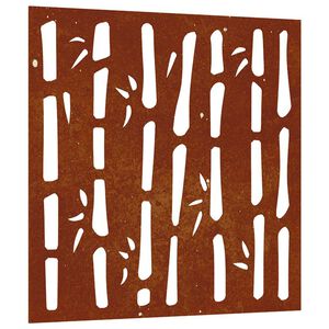 vidaXL Garden Wall Decoration 55x55 cm Corten Steel Bamboo Design