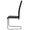 vidaXL Cantilever Dining Chairs 6 pcs Black Faux Leather
