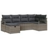 vidaXL Garden Sofa Set 6 pcs Grey Poly Rattan