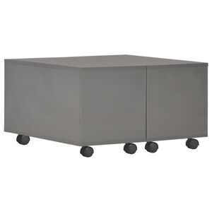 vidaXL Coffee Table High Gloss Grey 60x60x35 cm Engineered Wood