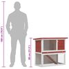 vidaXL Outdoor Rabbit Hutch 1 Door Red Wood