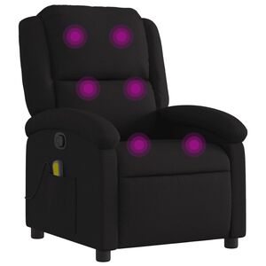 vidaXL Massage Recliner Chair Black Fabric