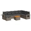 vidaXL 9 Piece Garden Sofa Set with Cushions Grey Poly Rattan