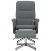 vidaXL Massage Recliner Chair with Footstool Dark Grey Fabric