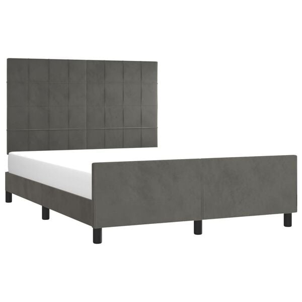 vidaXL Bed Frame without Mattress Dark Grey 137x187 cm Double Velvet