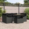 vidaXL Garden Sofa Set with Storage 7 pcs Black Poly rattan