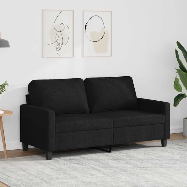 vidaXL 2-Seater Sofa Black 140 cm Fabric