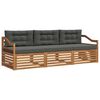 vidaXL Outdoor Sofa Set 3 pcs Natural and Anthracite