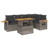 vidaXL 5 Piece Garden Sofa Set with Cushions Grey Poly Rattan Acacia