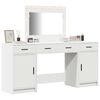 vidaXL Dressing Table with Mirror Lights 3 pcs White Engineered Wood