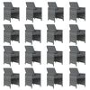 vidaXL 17 Piece Garden Dining Set with Cushions Grey Poly Rattan