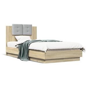vidaXL Bed Frame without Mattress Sonoma Oak 90x190 cm Single