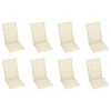 vidaXL Reclining Garden Chairs with Cushions 8 pcs Solid Teak Wood