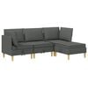 vidaXL Modular Sofa Set with Storage 4 pcs Dark Grey Fabric