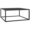 vidaXL Coffee Table Black with Black Glass 80x80x35 cm