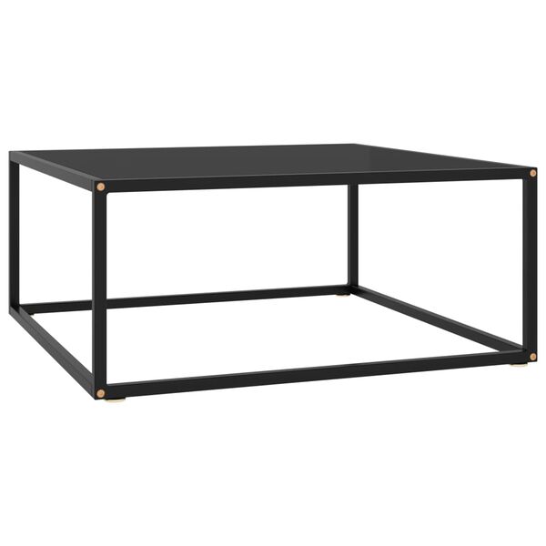 vidaXL Coffee Table Black with Black Glass 80x80x35 cm