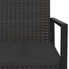 vidaXL 3 Piece Garden Lounge Set with Cushions Black Poly Rattan