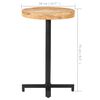 vidaXL Bistro Table Round &Oslash;50x75 cm Rough Mango Wood