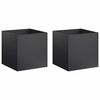 vidaXL Garden Planter 2 pcs Black 45 x 45 x 45 cm Cold-rolled Steel
