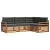 vidaXL Outdoor Sofa Set with Cushion 4 pcs Natural and Anthracite