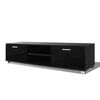 vidaXL TV Stand | High-gloss black | Engineered wood, MDF, Aluminium handles