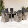 vidaXL 9 Piece Garden Dining Set with Cushions Grey Poly Rattan