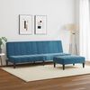 vidaXL 2-Seater Sofa Bed with Footstool Dark Grey Velvet
