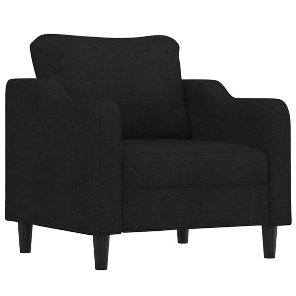 vidaXL 4 Piece Sofa Set with Cushions Black Fabric