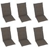 vidaXL Folding Garden Chairs 6 pcs with Cushions Solid Acacia Wood