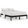 vidaXL Bed Frame without Mattress Black Solid Wood King Size
