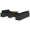 vidaXL Garden Sofa Set 10 pcs Black Poly Rattan