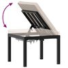 vidaXL Garden Stool with Cushion Black Powder-coated Steel