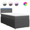 vidaXL Box Spring Bed with Mattress Light Grey King Single Fabric