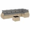 vidaXL 7 Piece Garden Sofa Set with Cushions Beige Poly Rattan