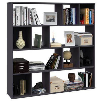 vidaXL Room Divider/Book Cabinet Grey 110x24x110 cm Engineered Wood