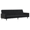 vidaXL 2-Seater Sofa Bed Black Velvet