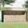 vidaXL Garden Log Storage Shed Galvanised Steel 330x84x152 cm Green