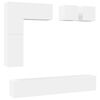 vidaXL 8 Piece TV Cabinet Set White Engineered Wood