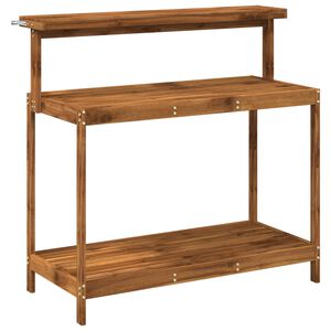 vidaXL Outdoor Potting Bench 111.5 x 48.5 x 107 cm Solid Acacia Wood