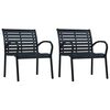 vidaXL Garden Chairs 2 pcs Black Steel and WPC
