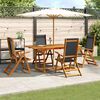 vidaXL 7 Piece Garden Dining Set Solid Wood Acacia and Textilene