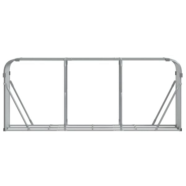 vidaXL Log Holder Light Grey 234x45x100 cm Galvanised Steel
