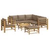vidaXL 8 Piece Garden Lounge Set with Taupe Cushions Bamboo