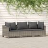 vidaXL 3 Piece Garden Lounge Set with Cushions Grey Poly Rattan
