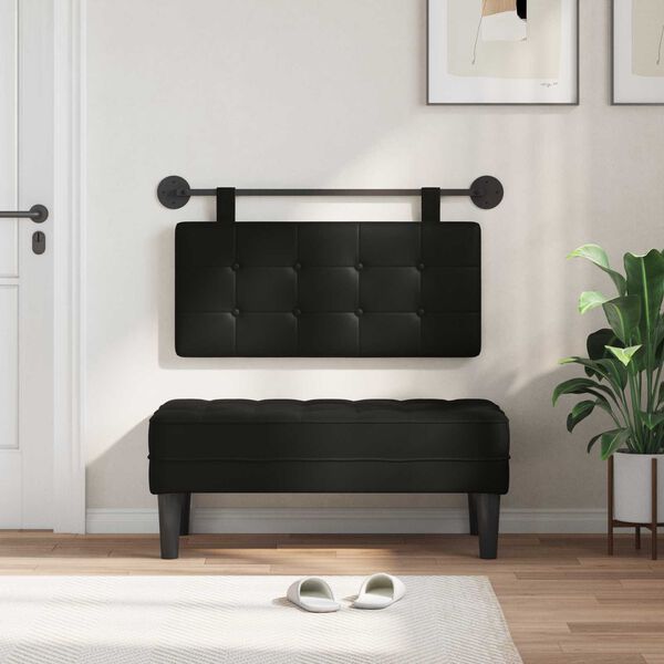 vidaXL Hanging Headboard Black 100 x 55 x 5 cm Faux Leather