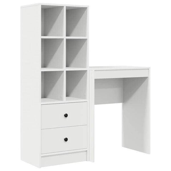 vidaXL Desk with Drawer 2 pcs White